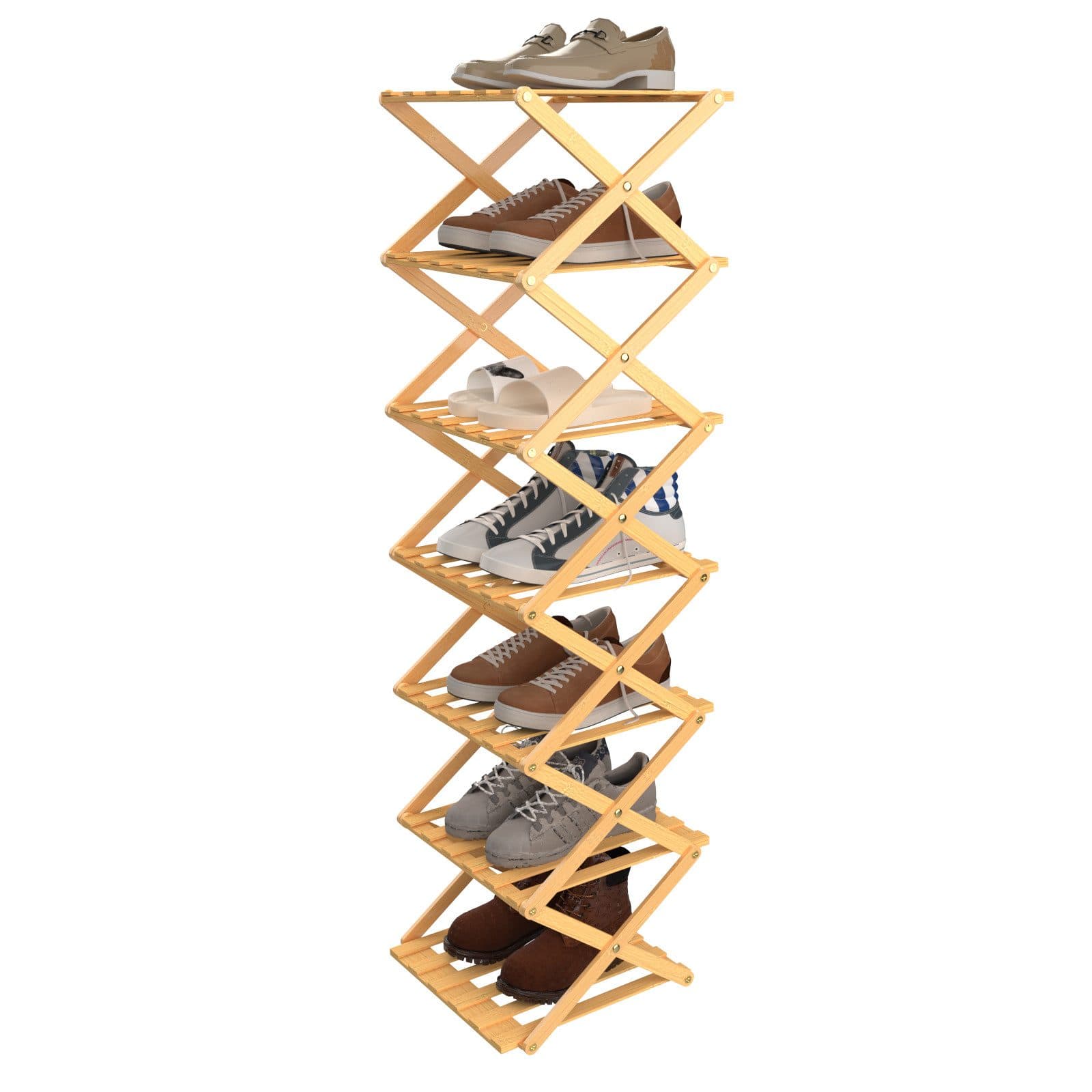 JEOBEST Schuhregal Faltbares Bambusregal - Bild 2