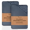 NatureMark Spannbettlaken 2er-Set Mikrofaser Grau Bild 2