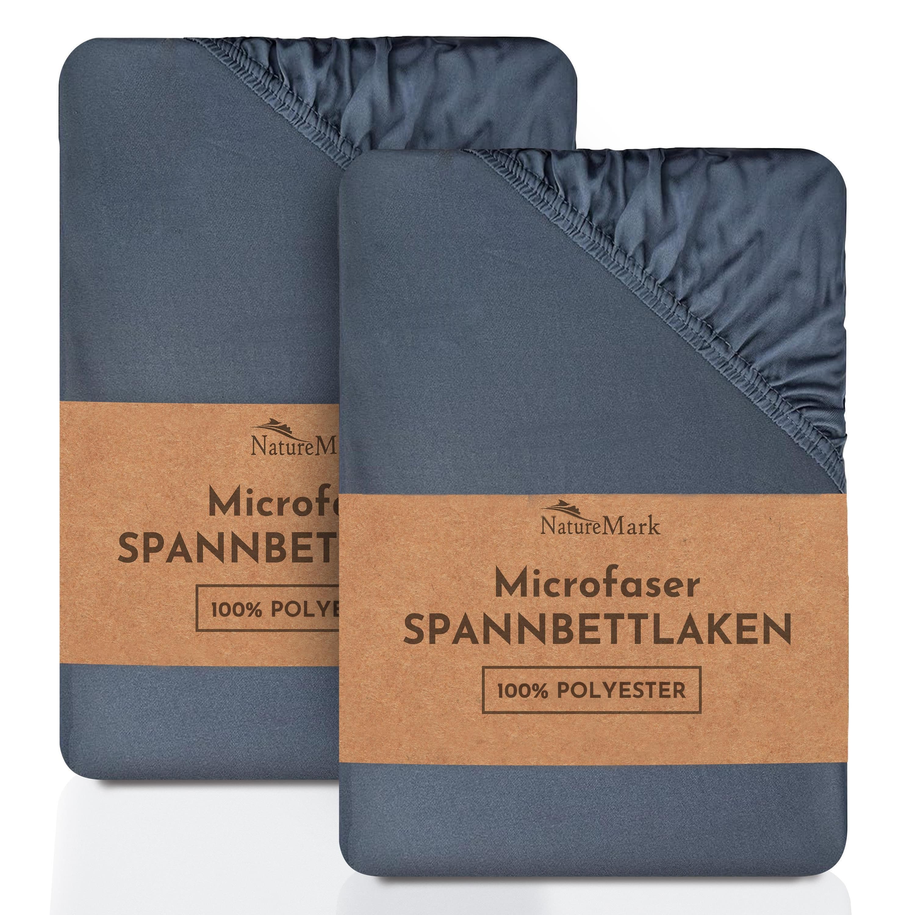NatureMark Spannbettlaken 2er-Set Mikrofaser Grau - Bild 2