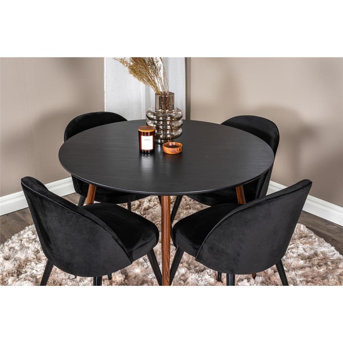 BOURGH Esstisch PLAZA Rund Schwarz/Braun Modern - Bild 2