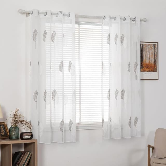 NUODWELL Gardine 2er Set Wohnzimmer Vorhänge