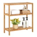 SONGMICS Bambusregal 3 Ebenen Naturfarben Badregal Standregal Bild 2