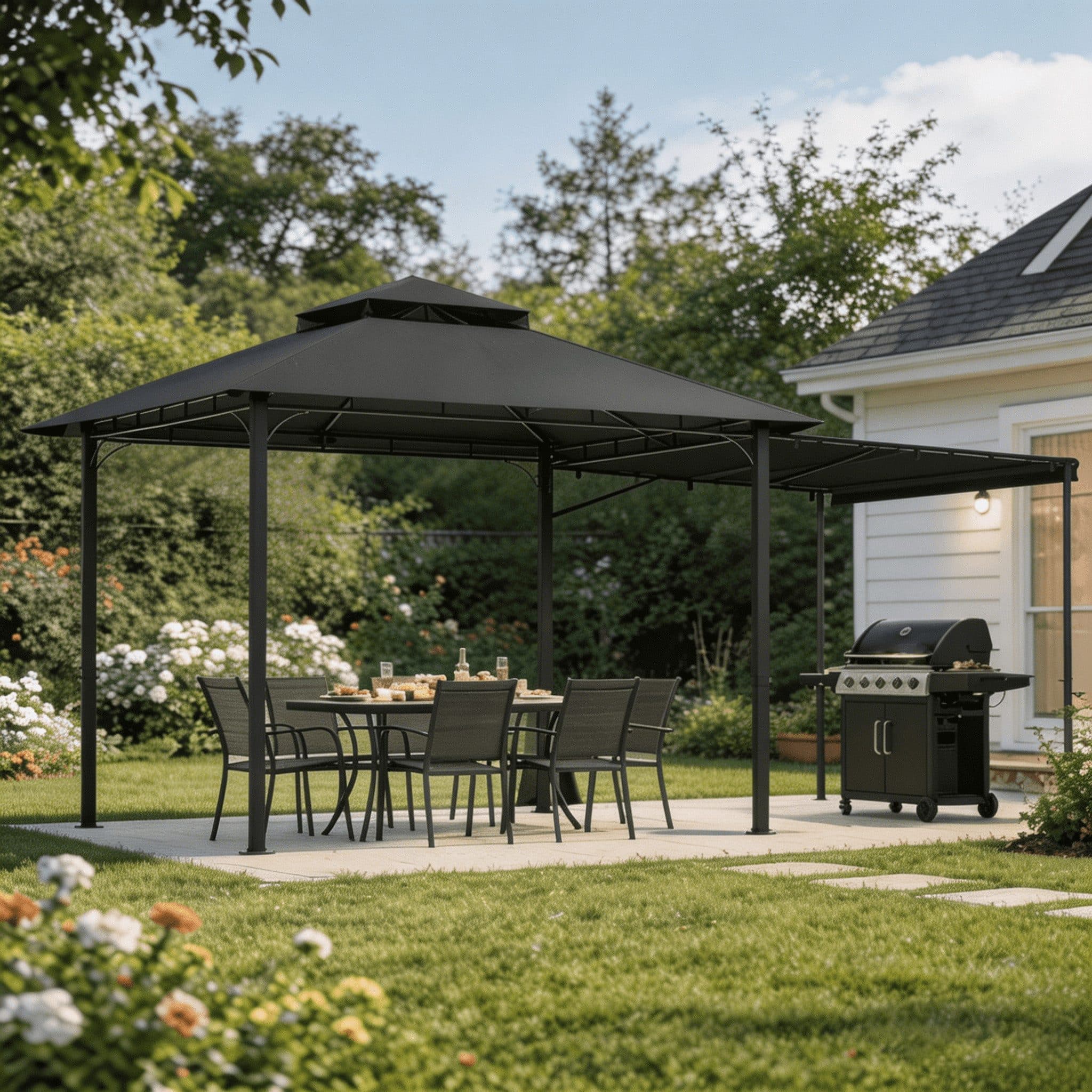 HOMALL Pavillon Extend Gartenpavillon 1,8m Seitenveranda 4 Seitenteile - Bild 2