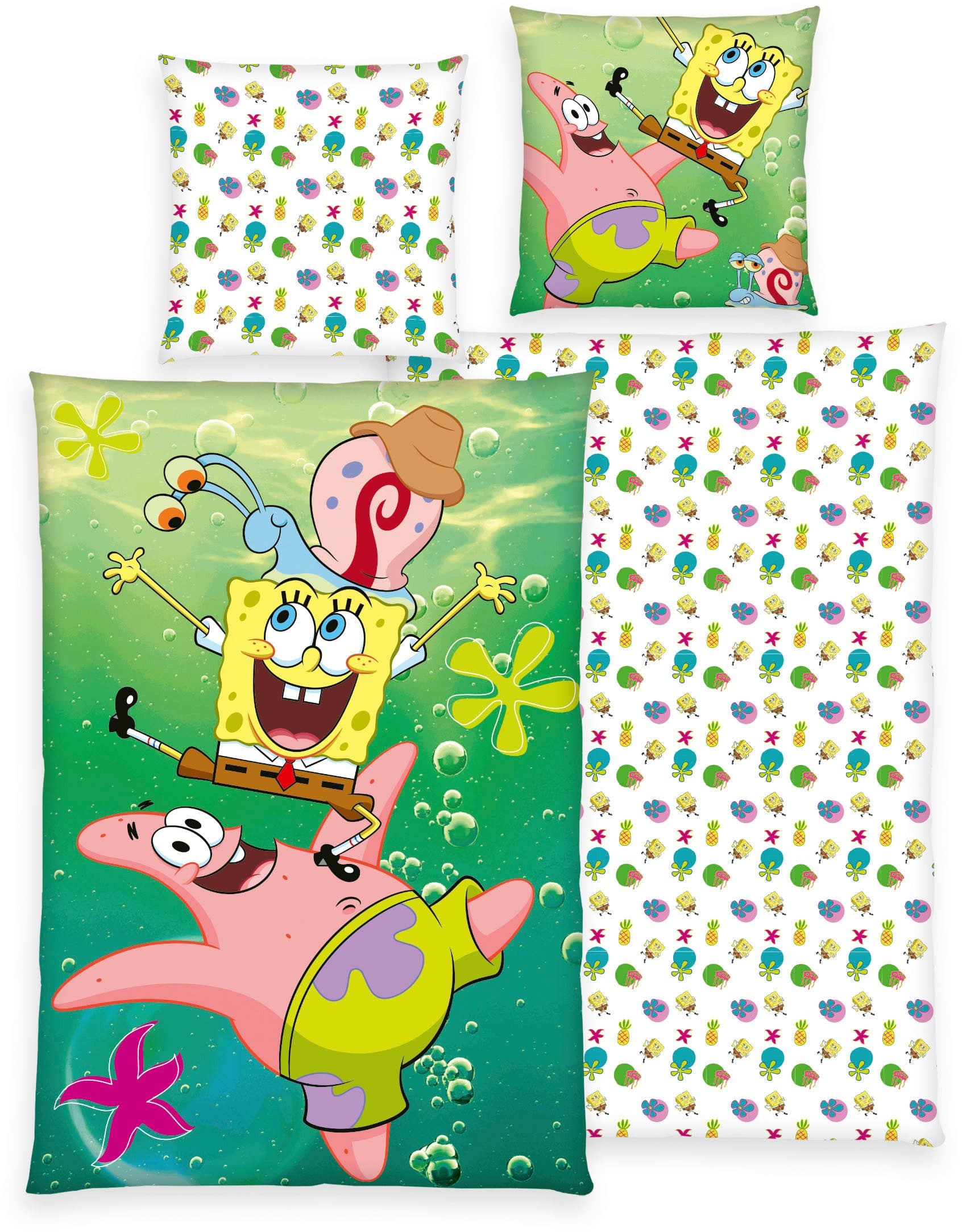 Sponge Bob Bettwäsche 2-teilig Renforcé Wendebettwäsche Bunt - Bild 2