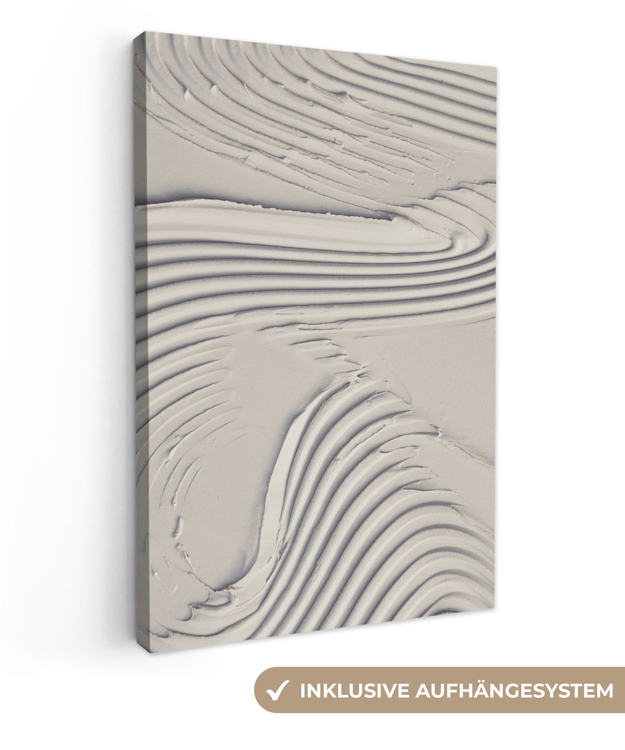 OneMillionCanvasses® Leinwandbild Abstrakt Kunst Linien Weiß Fotodruck - Bild 2