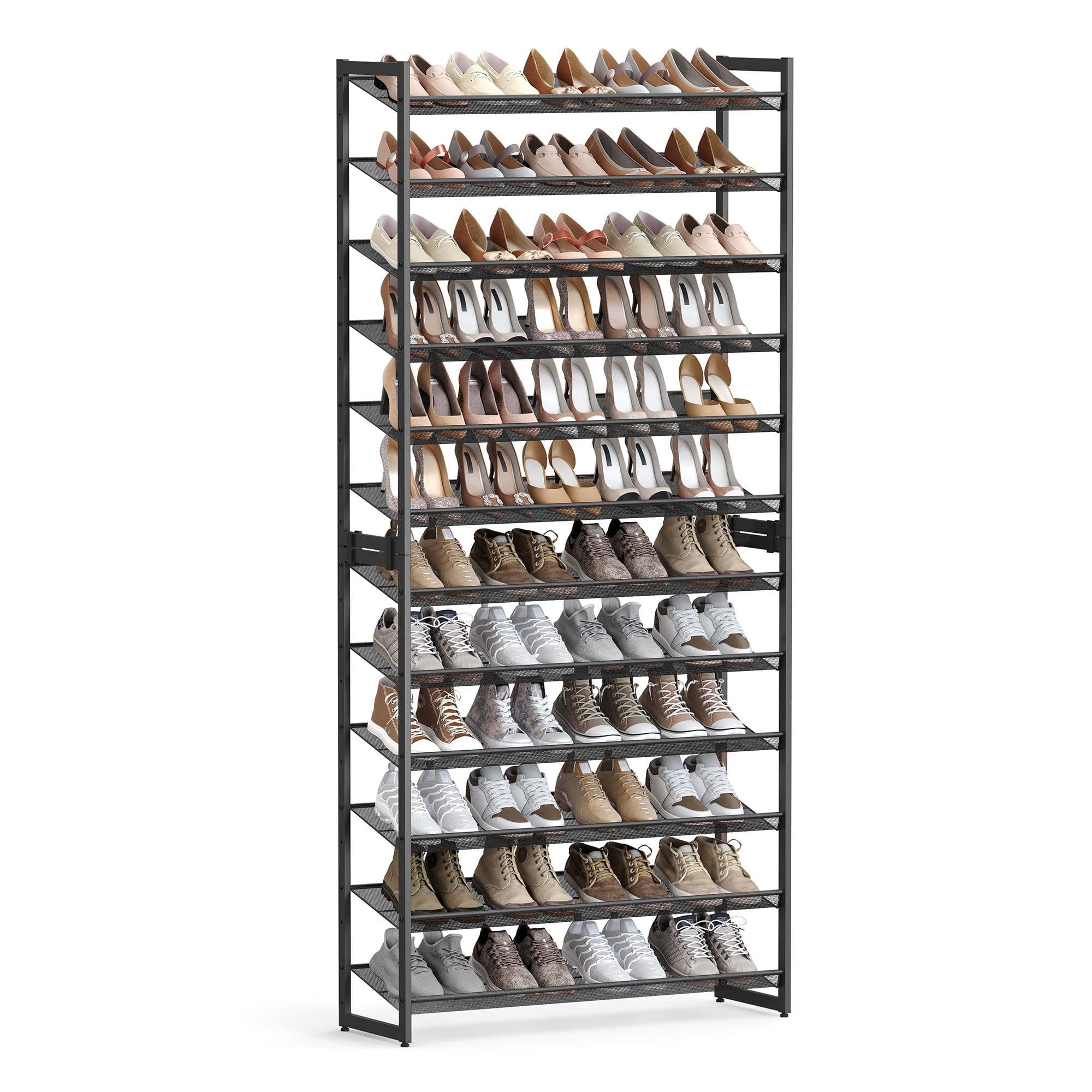 SONGMICS Schuhregal Schwarz 12 Ablagen Stapelbar - Bild 2