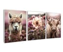 artissimo Mehrteilige Bilder Bilderset 3er-Set Wandbilder-Set Tiere Alpaka und Hochlandrind Bild 2