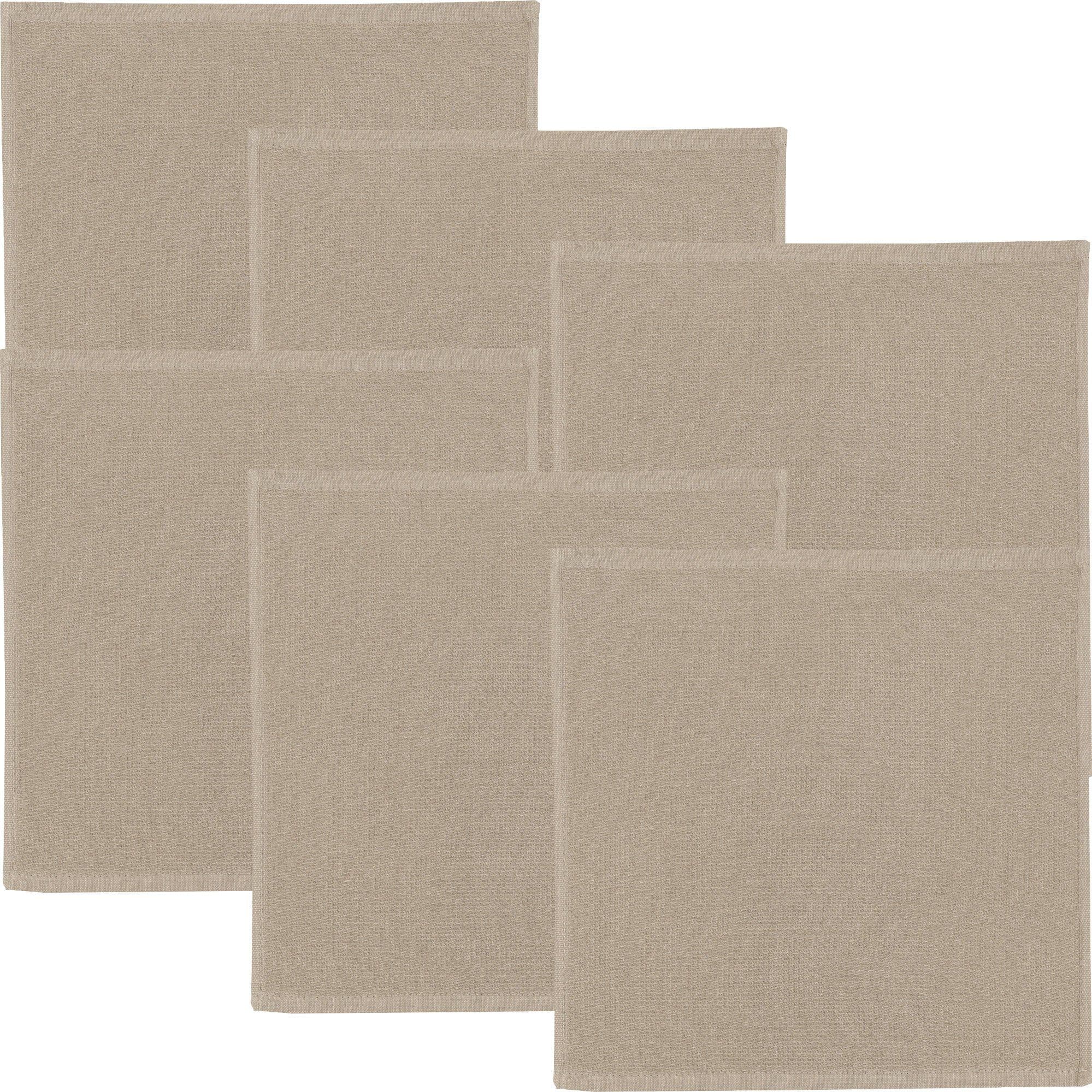 Erwin Müller Geschirrtuch 6er-Pack Baumwolle Uni Beige - Bild 2