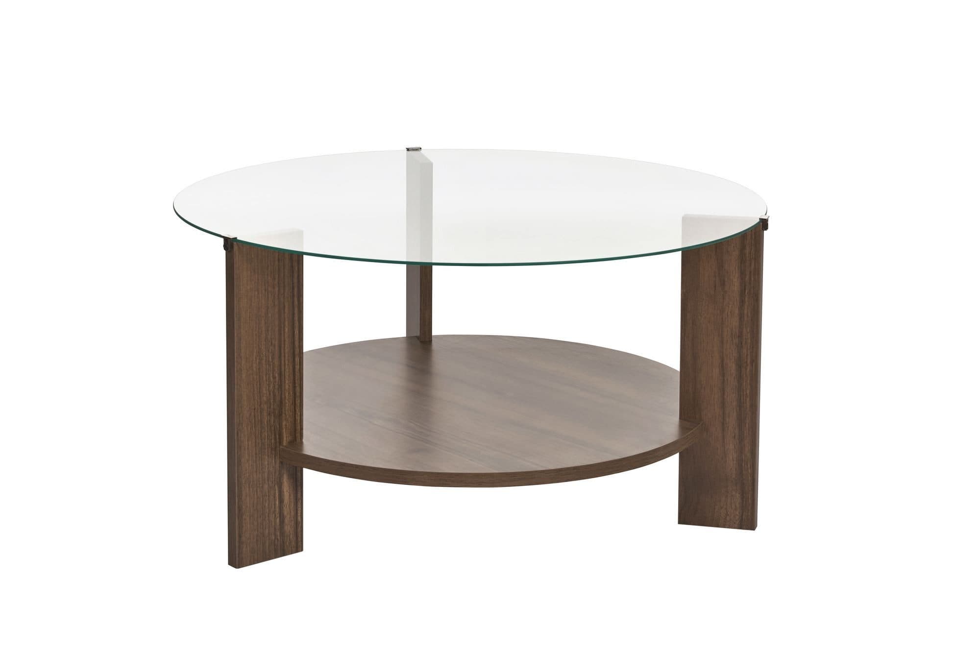 Skye Decor Couchtisch Clara Runder Kaffeetisch mit Ablagefläche Glas - Bild 2