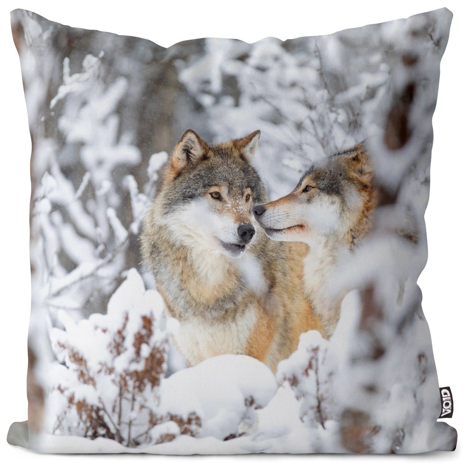 VOID Kissenbezug Wolf Winter Wildtier Motiv - Bild 2