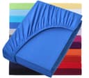 NatureMark Spannbetttuch 200x220cm Baumwolle Royal Blau Bild 2