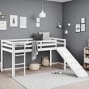 Homestyle4u Hochbett 90x200 mit Rutsche und Matratze Weiß Bild 2