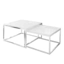 Lookway Couchtisch Yoshi 2in1 Hochglanz mit Chromuntergestell Bild 2