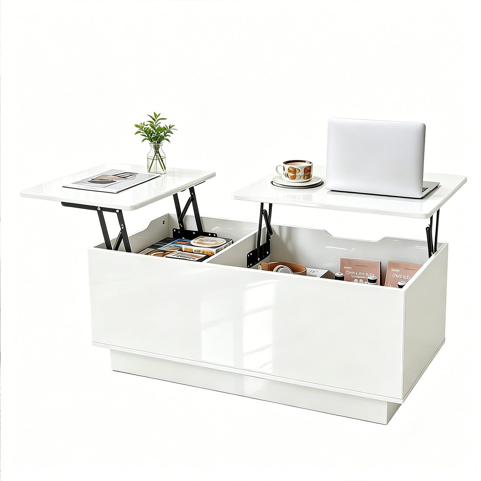JanflyHome Höhenverstellbarer Couchtisch Weiß Multifunktional - Bild 2