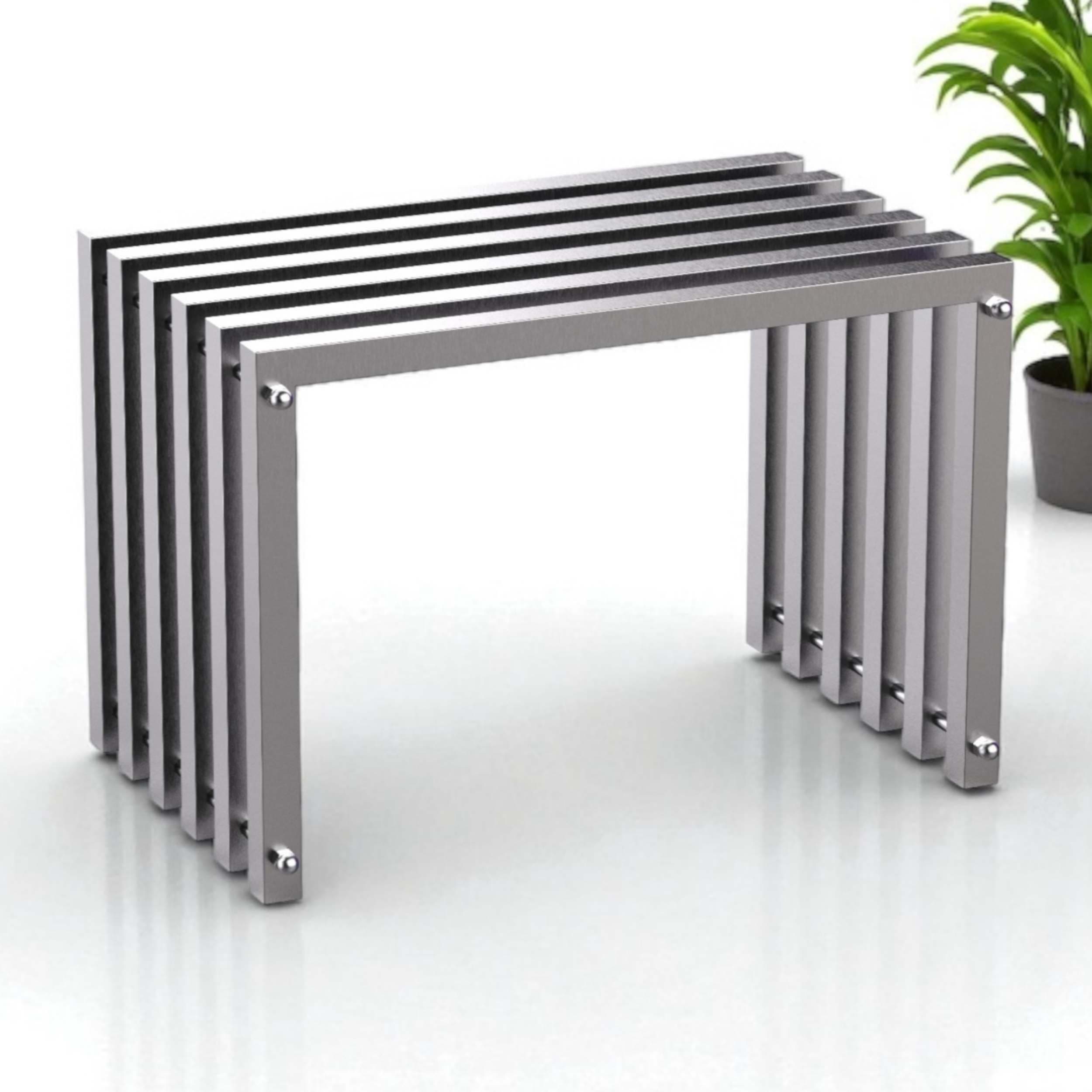 DanDiBo Sitzhocker Edelstahl Modern Wetterfest Metall Massiv 96643 - Bild 2