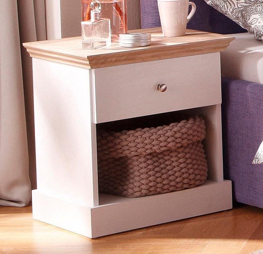 OTTO HOME Binz Nachtkonsole Weiß/Eichefarben Modern - Bild 2