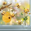 Sunnywall Fensterdekoration Bienen auf Honigsuche - Wiederverwendbar Bild 2
