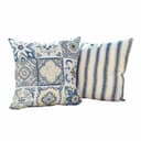 Mirabeau Kissenhülle 2er Set Bourrignon Leinen Blau/Beige Bild 2