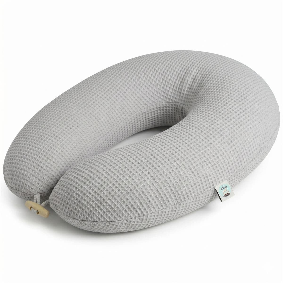 SEI Design Stillkissen XXL Ergonomisch Baumwollbezug Waffeljersey Grau - Bild 2