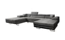 Luxusbetten24 Schlafsofa Calvera U Samt grau mit Schlaffunktion Bild 2