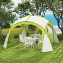 Outsunny Partyzelt 3,5x3,5m Grün wasserabweisend Bild 2