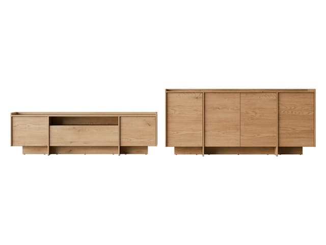 MIRJAN24 Wohnzimmer-Set Japandi Beige Grifflos