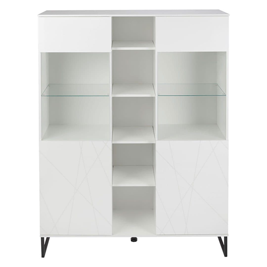 ebuy24 Vitrine Akai 2 Türen Weiß Hochglanz Push-to-Open - Bild 2