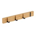 relaxdays Wandgarderobe mit klappbaren Haken 4er Set Bambus Schwarz Bild 2