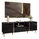 Lookway Lowboard ONYX TV-Schrank Hochglanz Schwarz/Gold Bild 2