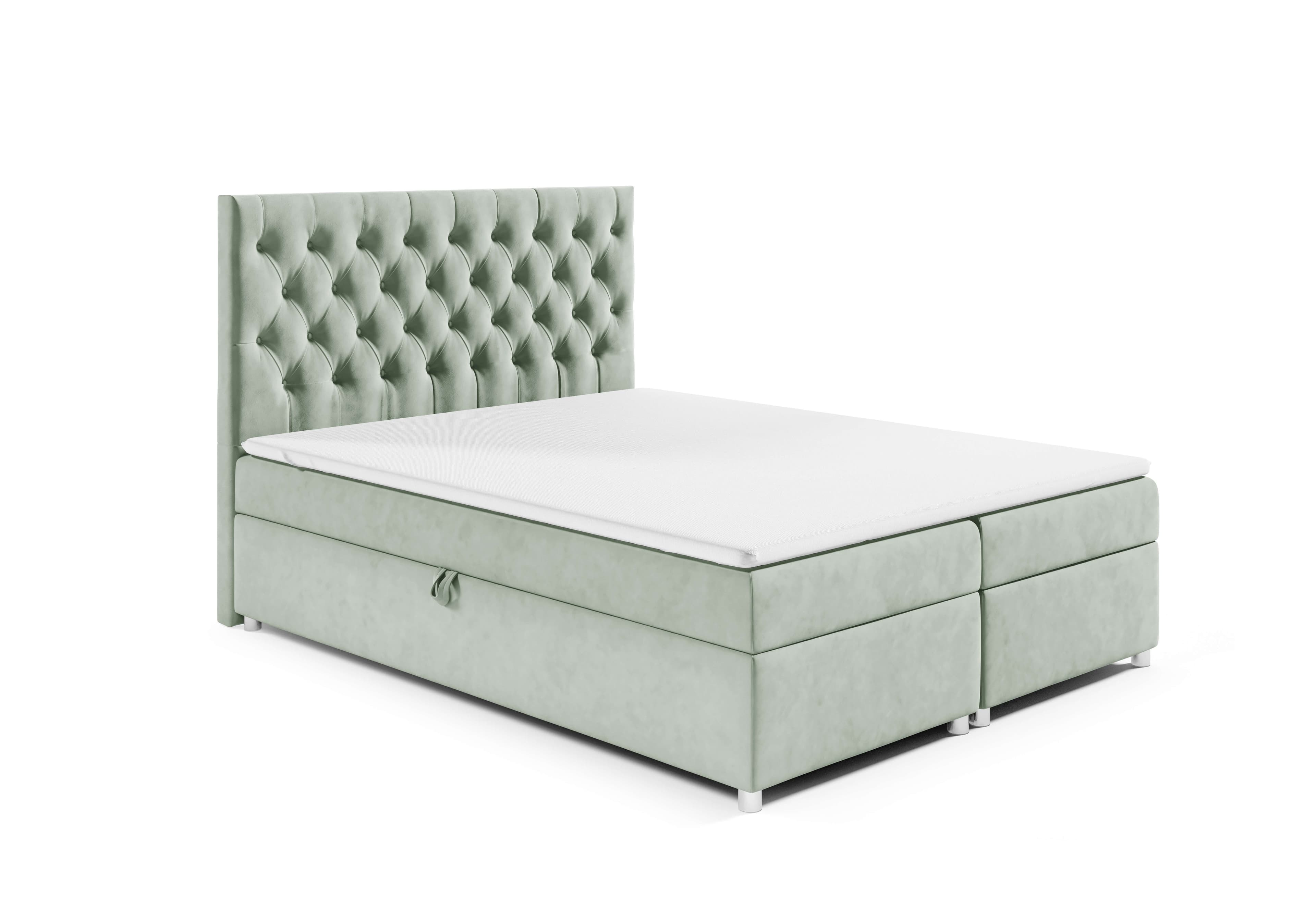 Best for Home Boxspringbett mit Bettkasten und Bonellmatratze grün - Bild 2