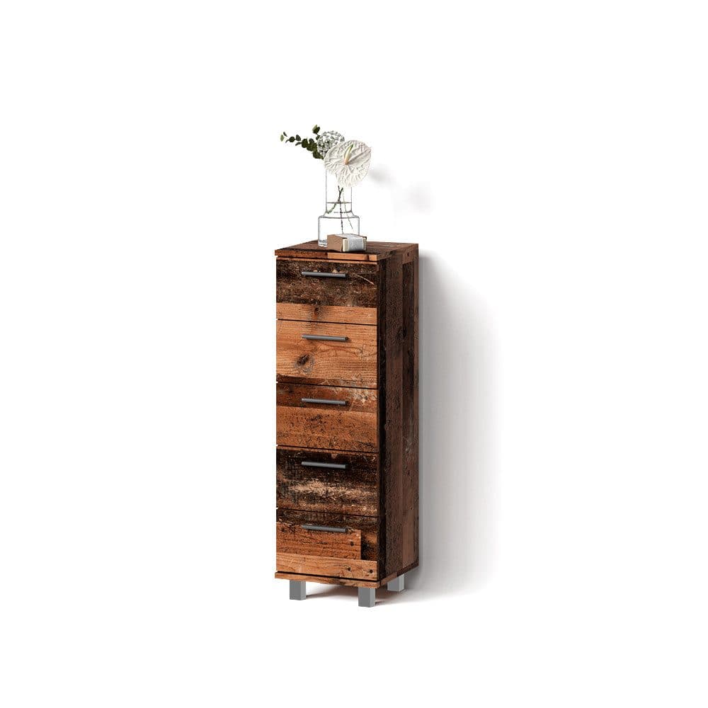 Livinity® Midischrank Eisak Eiche rustikal 5 Schubladen - Bild 2