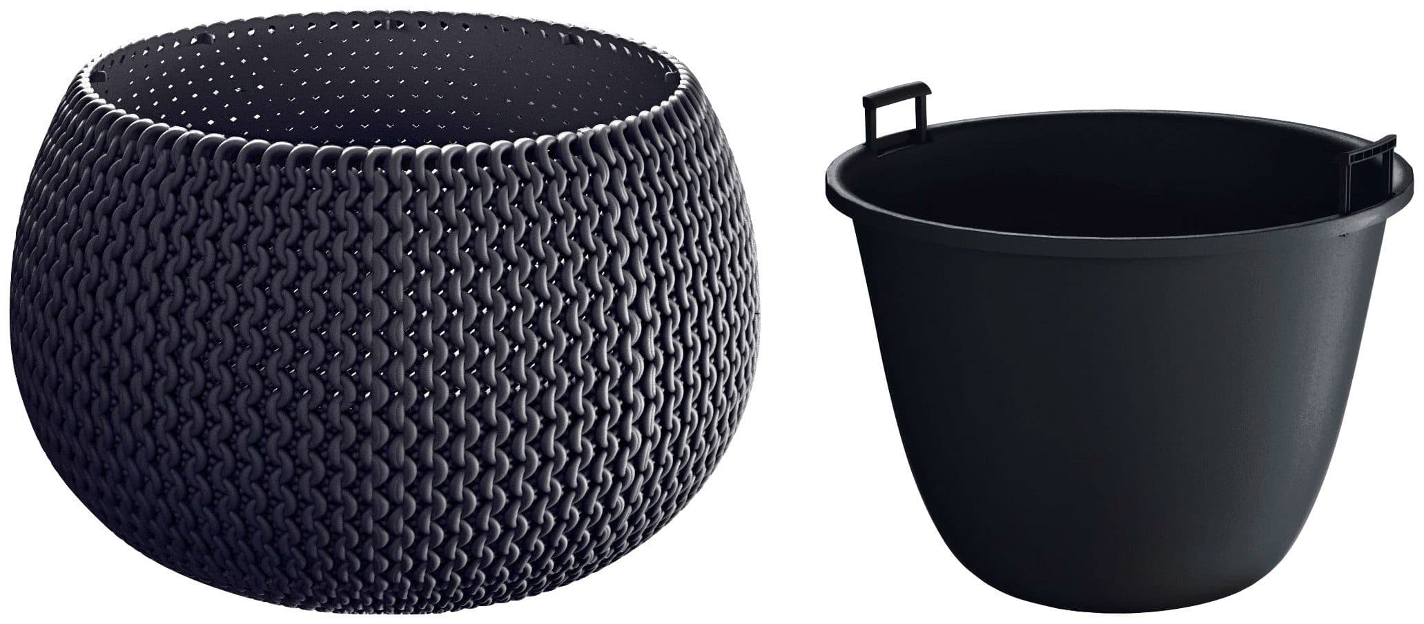 Prosperplast Pflanzkübel Splofy Bowl Anthrazit Kunststoff