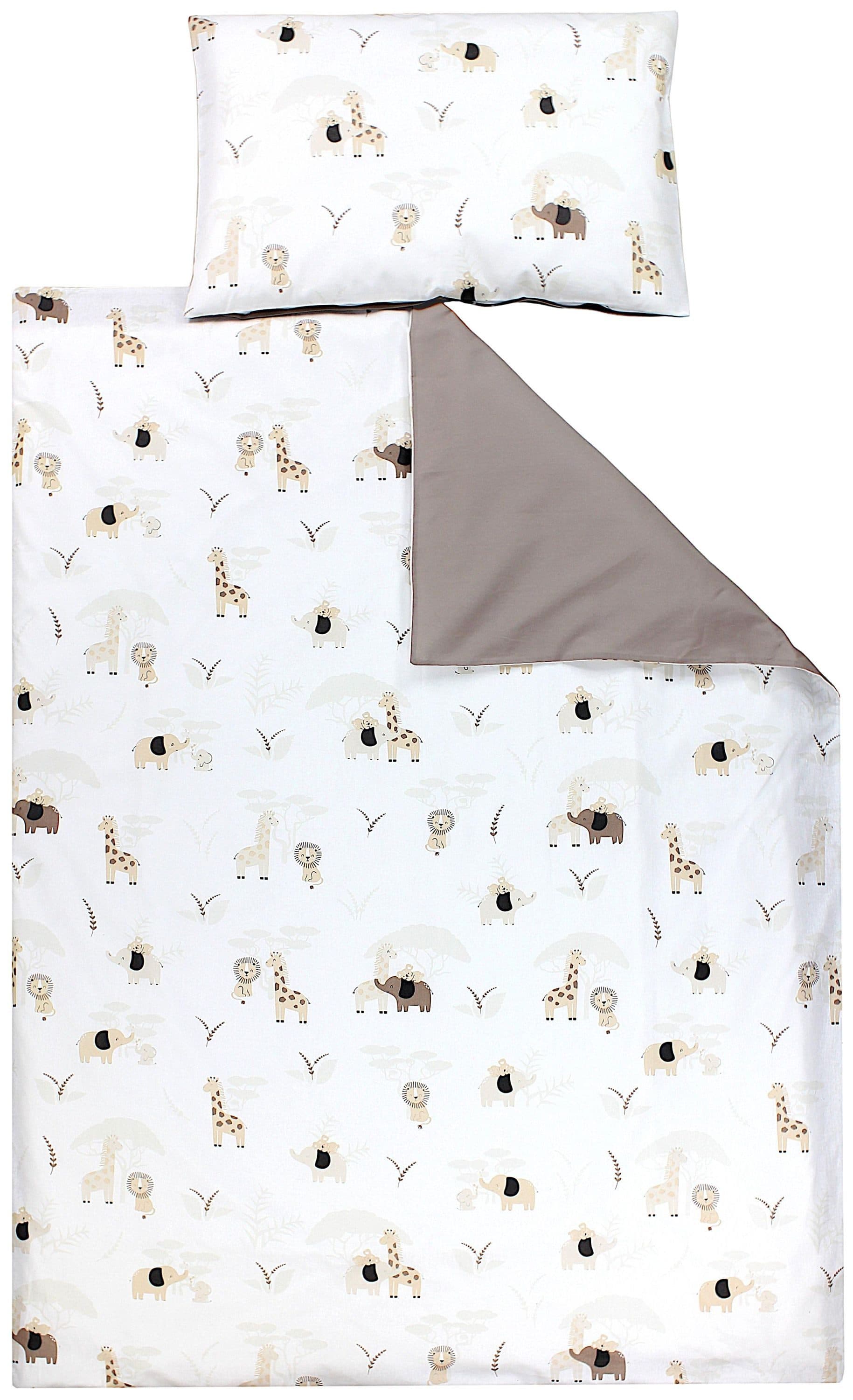 TupTam Kinderbettwäsche Wendebettwäsche Gemustert Baumwolle Beige/Braun - Bild 2