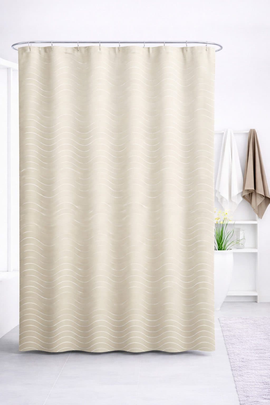 Euroshowers Duschvorhang 180x200 cm Bunt Polyester mit 12 Ringen - Bild 2