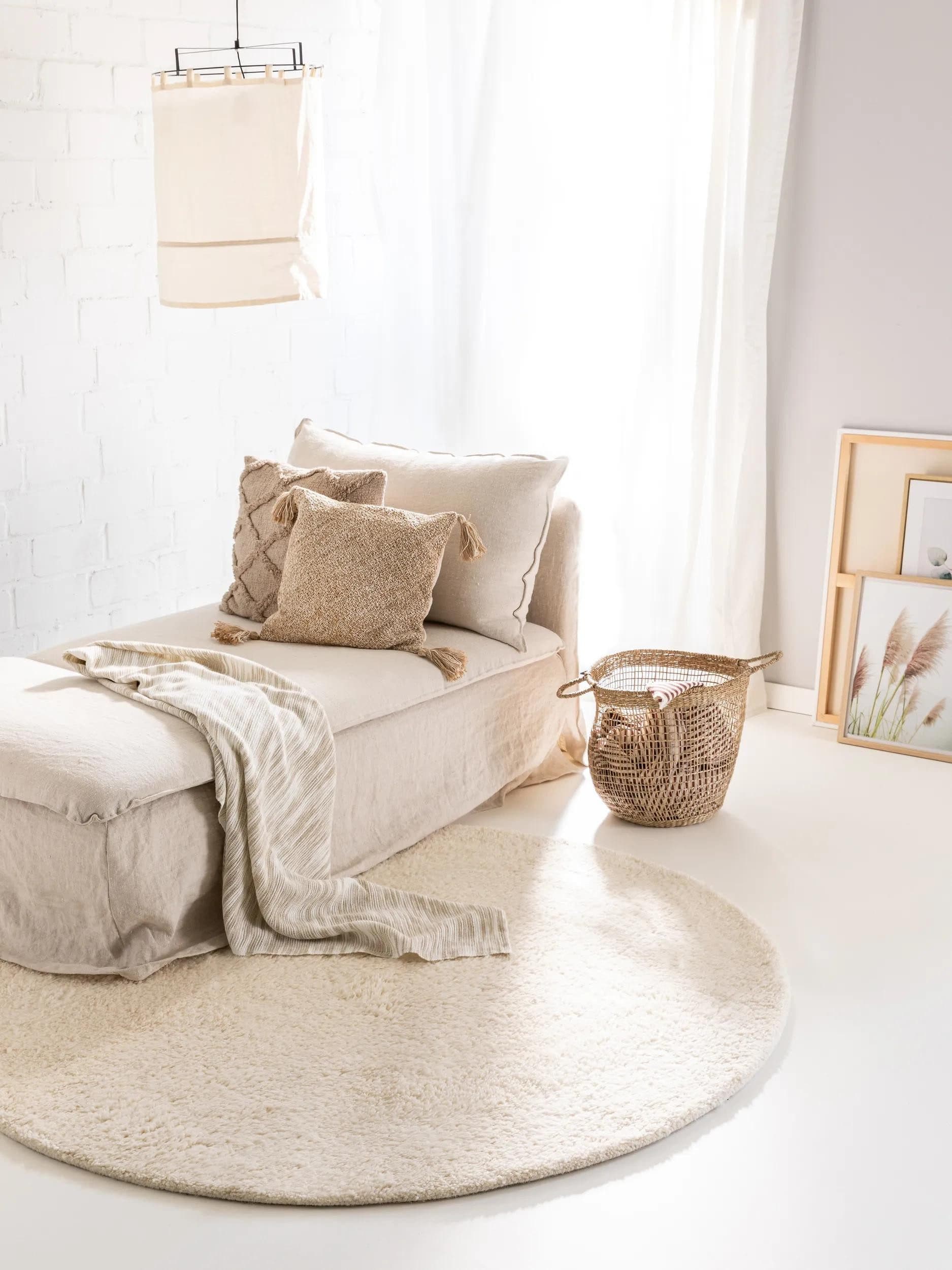 benuta Wollteppich Berber Rund Wolle Teppich Wohnzimmer Schlafzimmer Esszimmer Flur Hygge Cozy - Bild 2