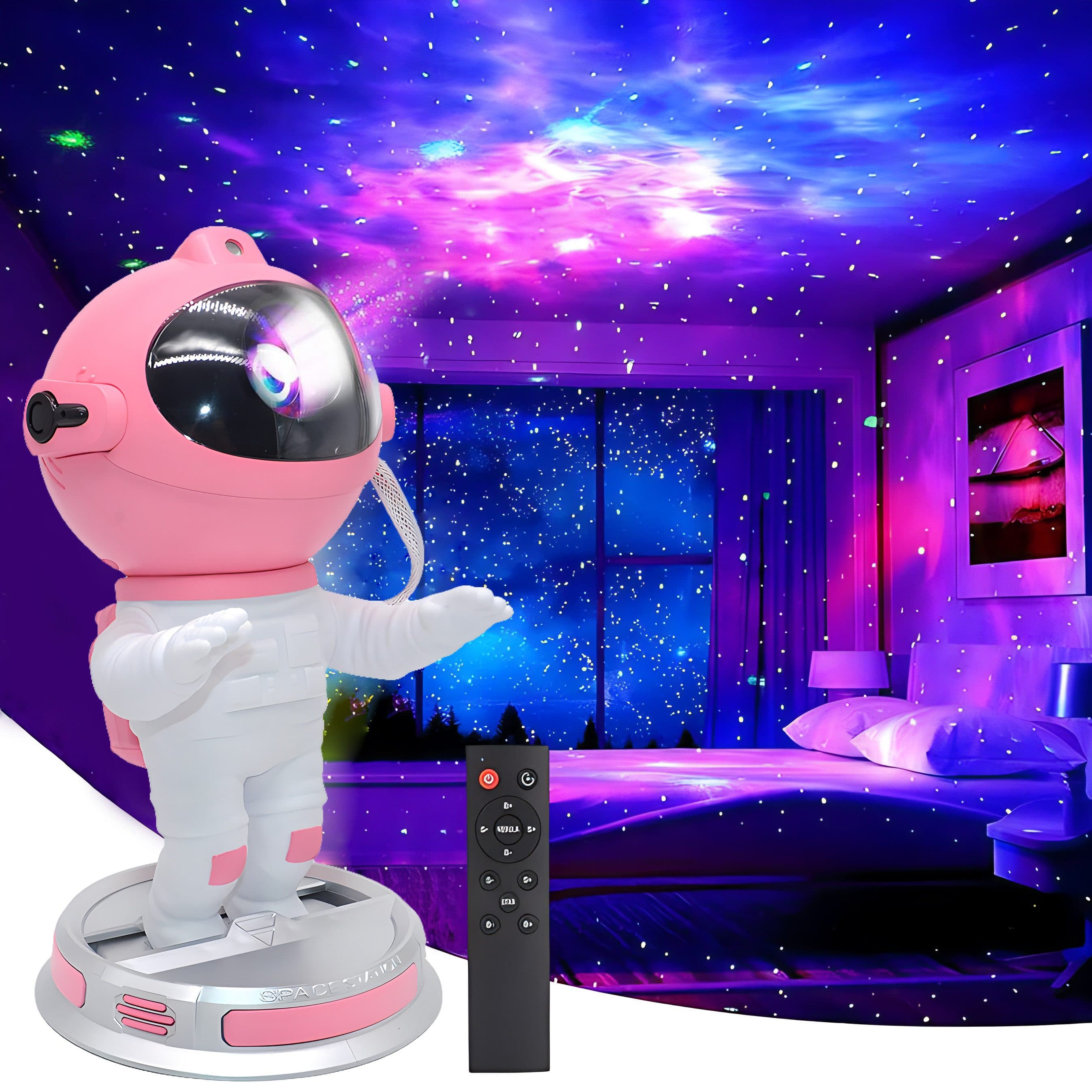 Rosnek LED Nachtlicht Upgraded Rosa mit Sternenhimmel & Timer - Bild 2