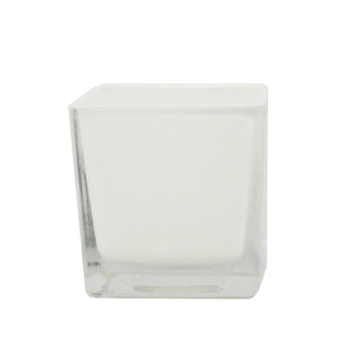 Exotenherz Glas-Würfel Übertopf Weiß 8x8x8cm