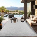 SIMPEX24 Outdoorteppich Grau Rauten Design Wetterfest Bild 2