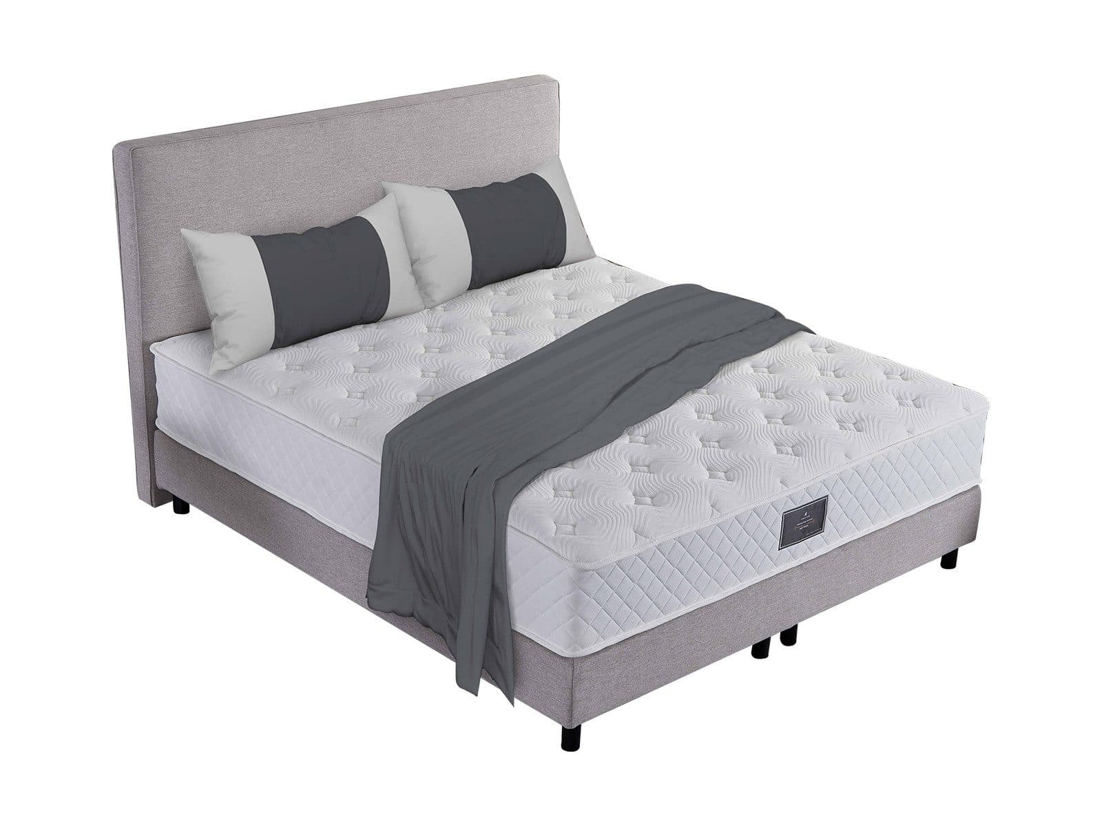 V6 Boxbett Modell 208 mit Taschenfederkernmatratze Grau - Bild 2