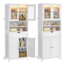 VASAGLE Badezimmerschrank Wolkenweiß mit LED-Beleuchtung Bild 2