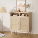 GarveeMore Beistellschrank Buffet Aufbewahrungsschrank Rattan Küchenschrank Bild 2