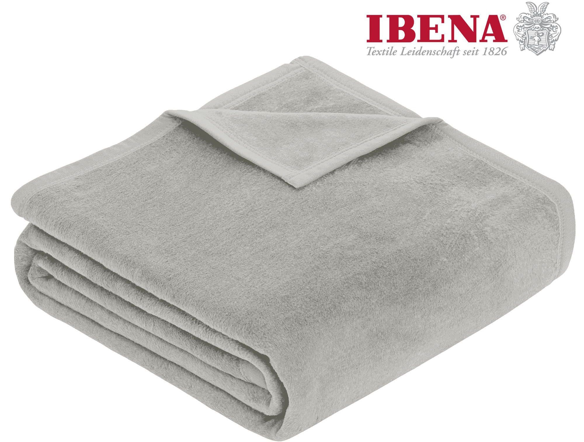 IBENA Wohndecke Luxus Grau Uni Kuscheldecke Made in Europe - Bild 2