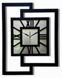 ORNAMENTI Wanduhr Geometrisch Silber Holz Römische Ziffern Bild 2