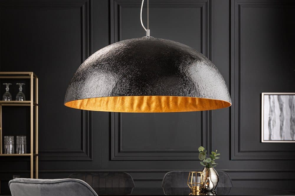 riess-ambiente Hängeleuchte GLOW 70cm Schwarz/Gold Glasfaser Modern - Bild 2