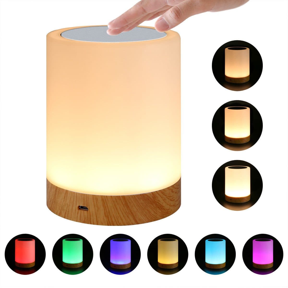 autolock LED Nachttischlampe Touch Dimmbar RGB Farben - Bild 2