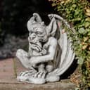 Gartenfigur Gargoyle Statue Torwächter Grau Frostsicher Bild 2