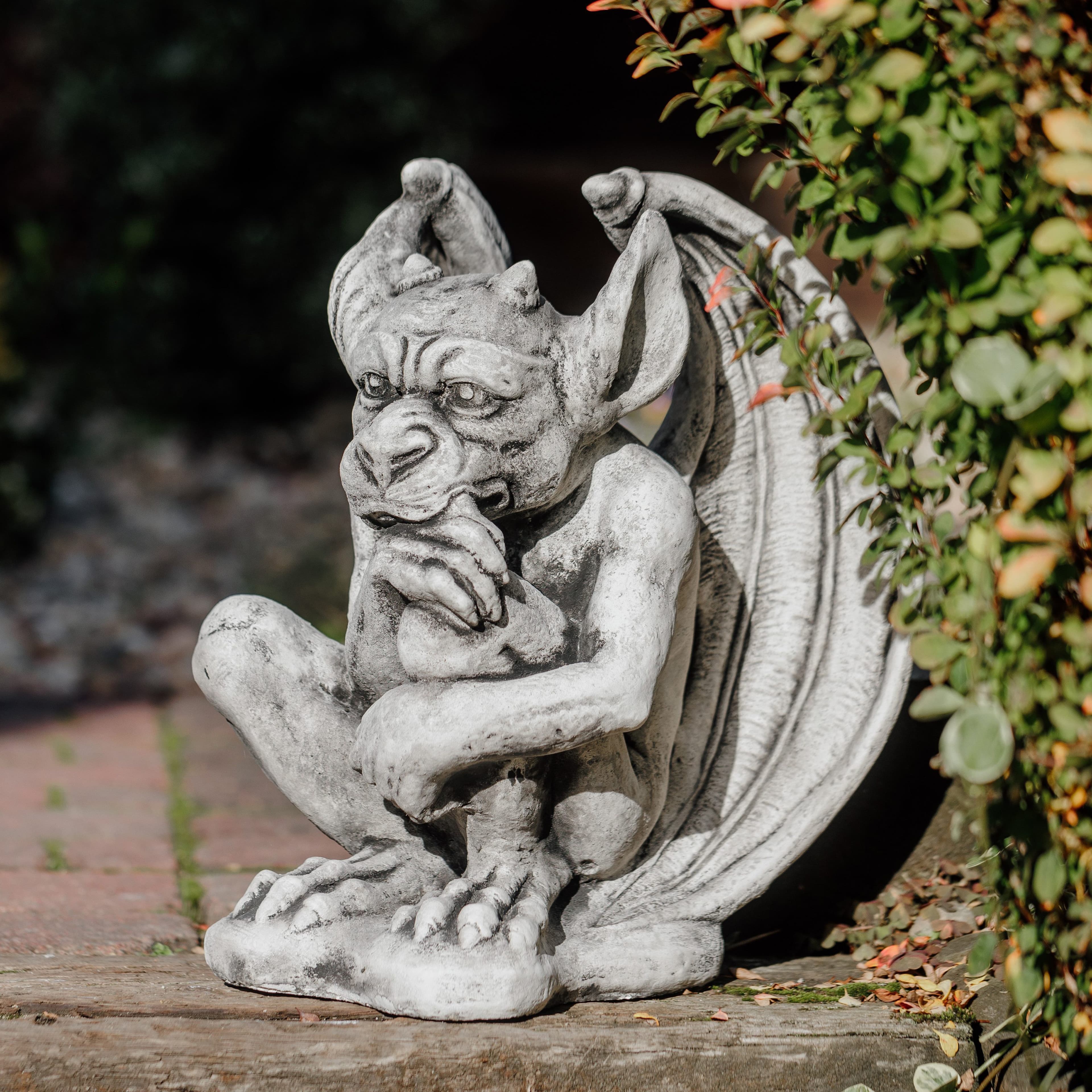 Gartenfigur Gargoyle Statue Torwächter Grau Frostsicher - Bild 2