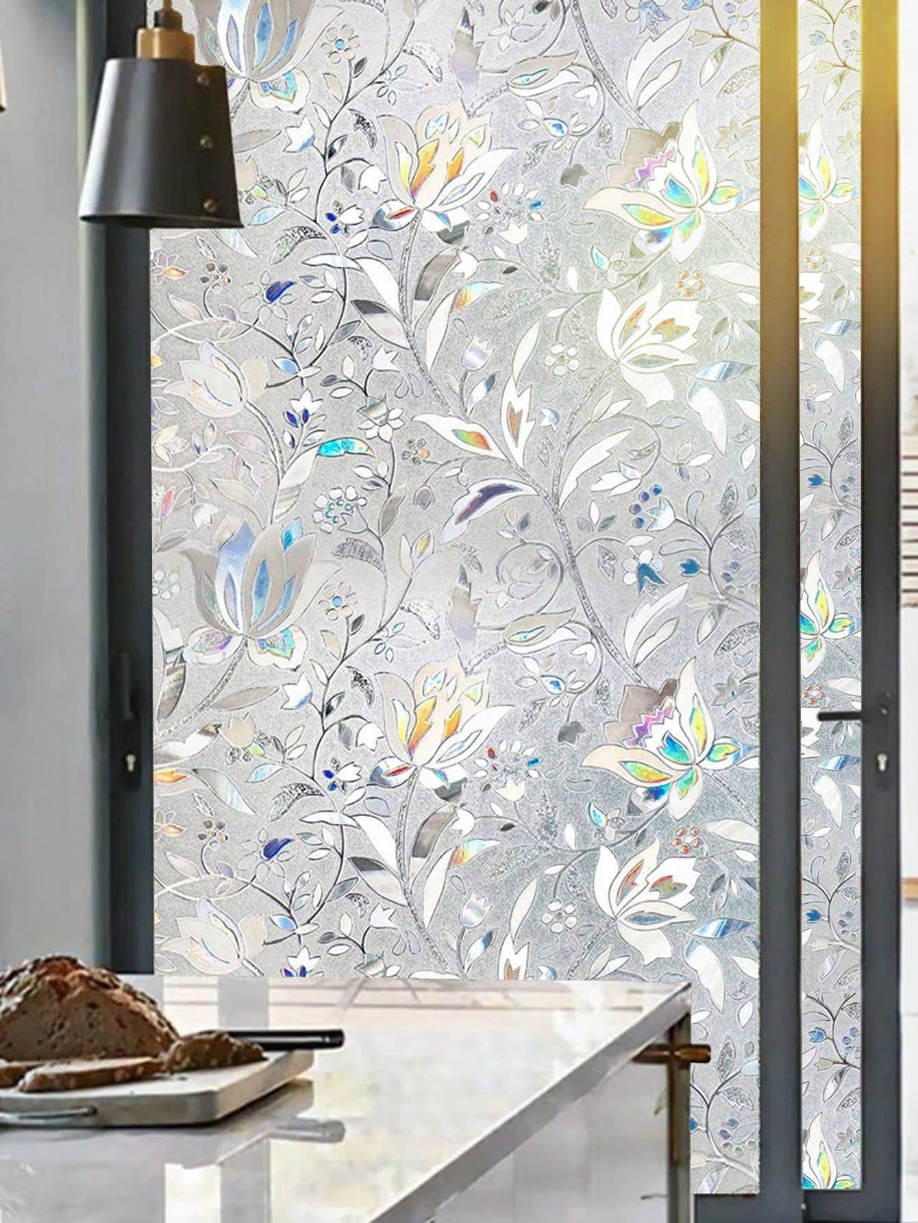 HomeBella Fensterfolie blickdicht selbsthaftend mit Blumen-Muster - Bild 2