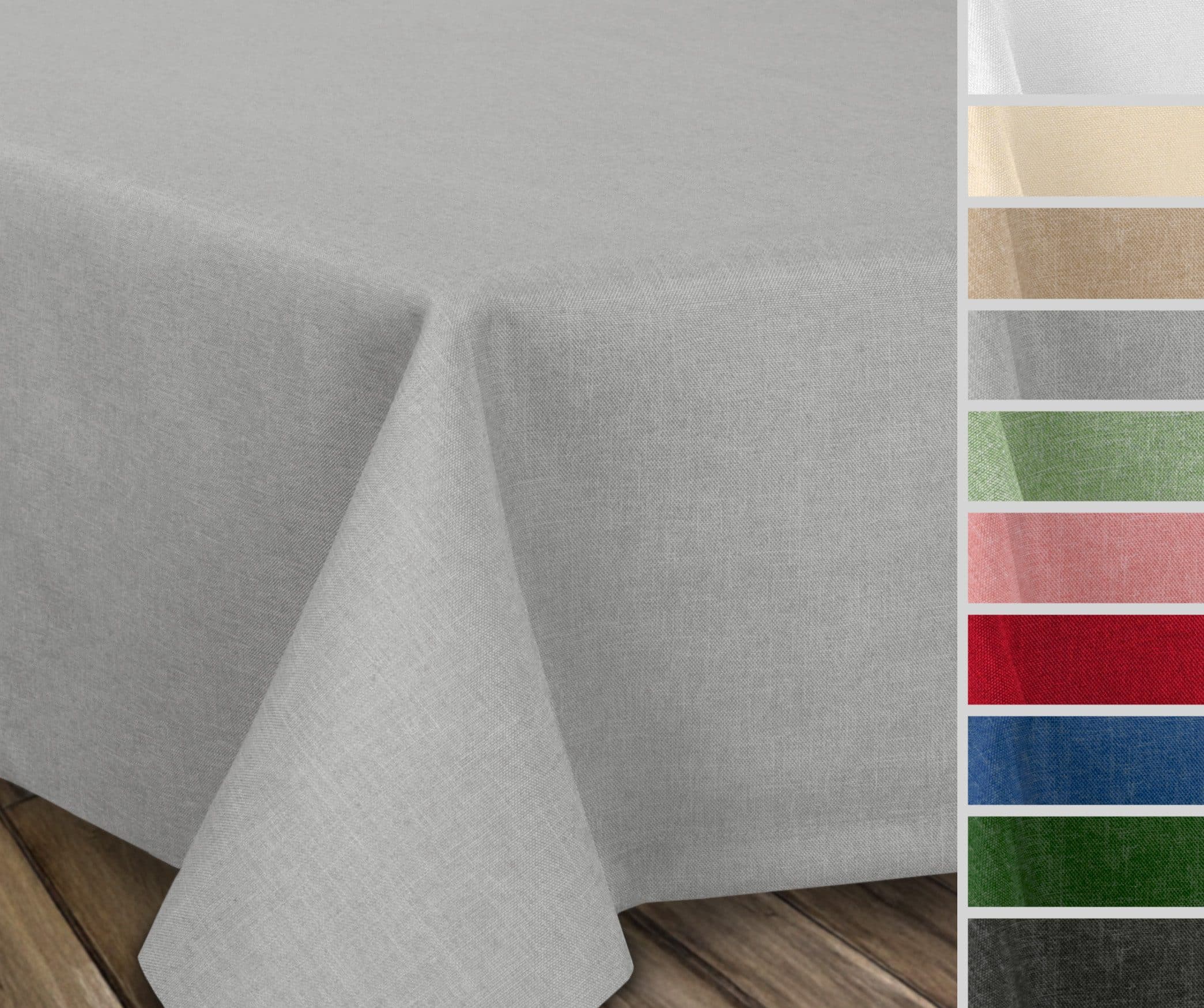 Beautex Tischdecke Grau Fleckenabweisend Bügelfrei Leinenoptik - Bild 2