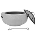 IC Gardenworld Feuerschale 2-in-1 mit Grillfunktion Grau Granit-Optik Bild 2